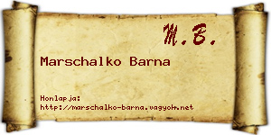 Marschalko Barna névjegykártya