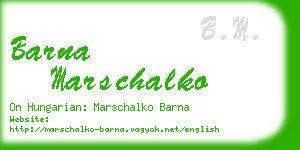barna marschalko business card